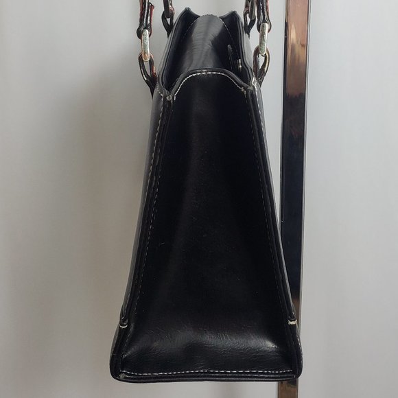 Kate Spade New York Handbag Black leather with red straps with white stitching - Picture 6 of 13